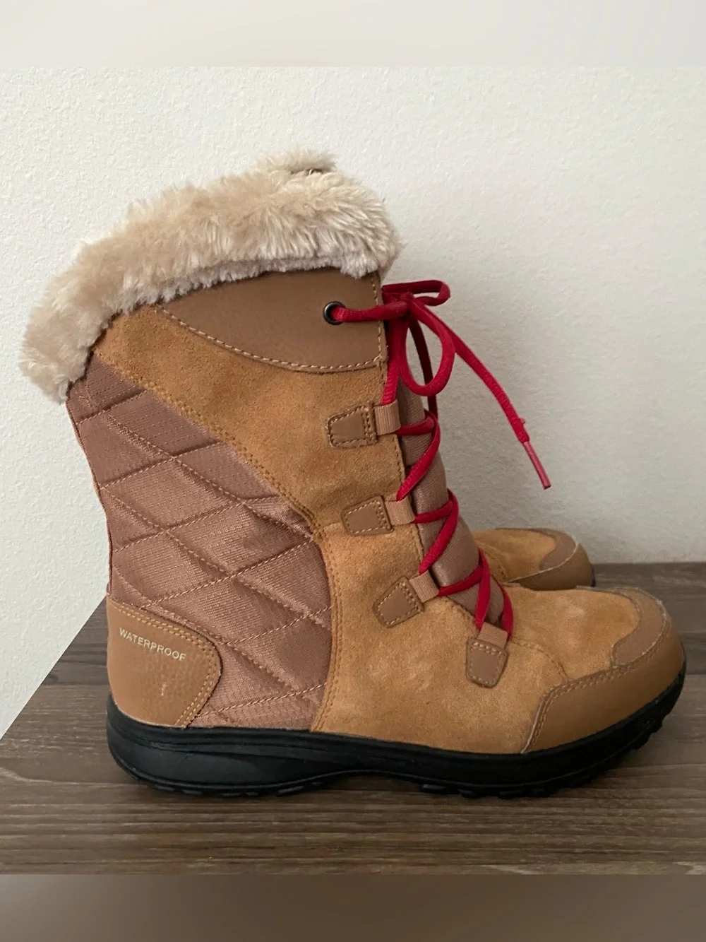 Columbia Womens Ice Maiden II Waterproof Snow Boots Elk Brown Size 10